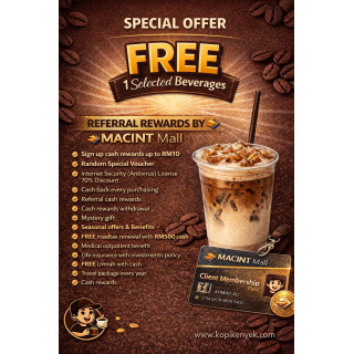 Baucar RM5 KopiKenyek + Minuman PERCUMA (Min RM10)