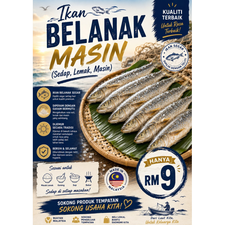 Ikan Belanak Masin (Sedap, Lemak, Masin)