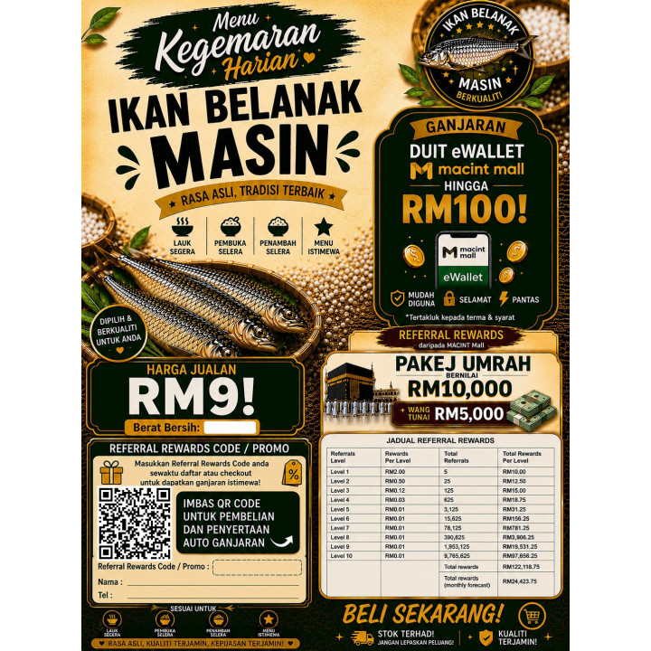 Ikan Belanak Masin (Sedap, Lemak, Masin)