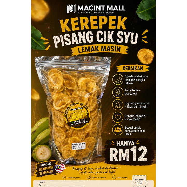 Kerepek Pisang Cik Syu Lemak Masin