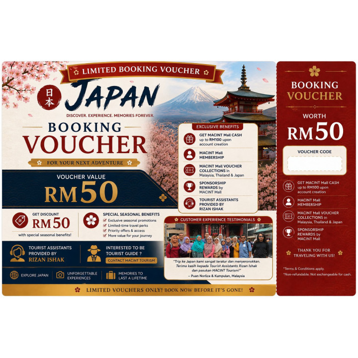 RM50 Discount for Booking Deposit to Japan by Rizan Ishak