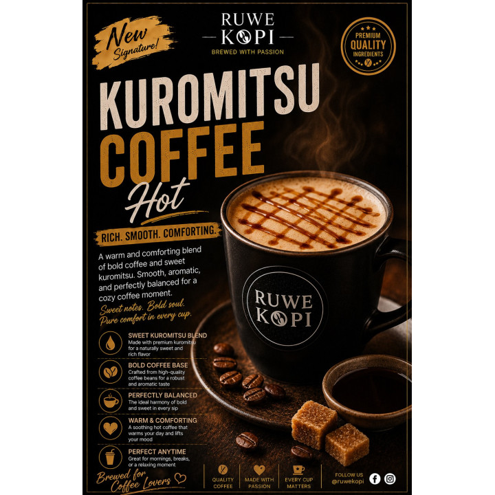Kuromitsu Coffee Hot by Ruwe Kopi