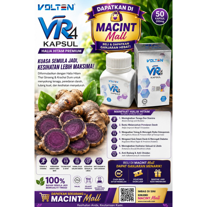 VR4 Black Ginger Extract Capsules | Natural Health Supplement Malaysia