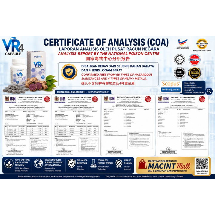 VR4 Black Ginger Extract Capsules | Natural Health Supplement Malaysia