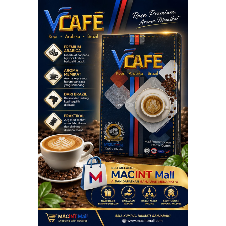 VCAFÉ Premium Arabika Brazil Coffee | 20 Sachets