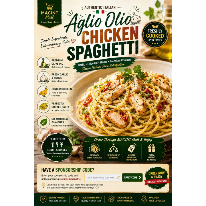 Aglio Olio Pasta Malaysia | Fresh Italian Pasta | MACINT Mall