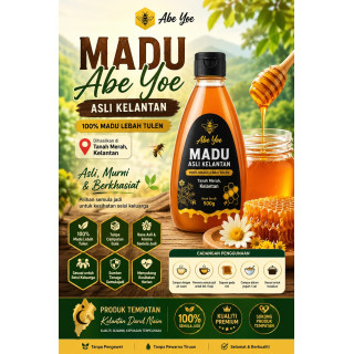Madu Abe Yoe Asli Kelantan | 100% Madu Lebah Tulen Tanah Merah