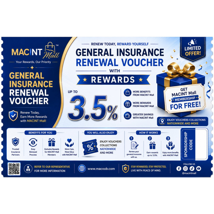 General Insurance Renewal Voucher with Rewards up to 3.5%