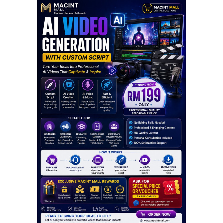 AI Video Generation with Custom Script | MACINT Mall