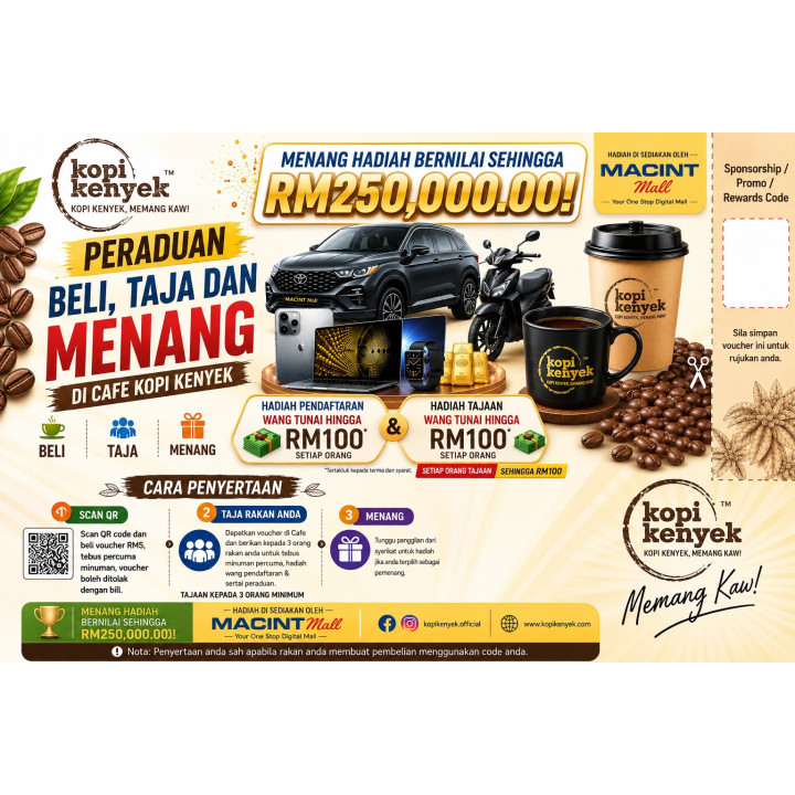 Voucher Peraduan Beli, Taja & Menang RM250,000.00