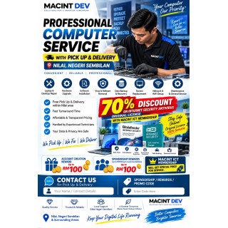 Professional Computer Serivce with Pick Up & Delivery Nilai Negeri Sembilan